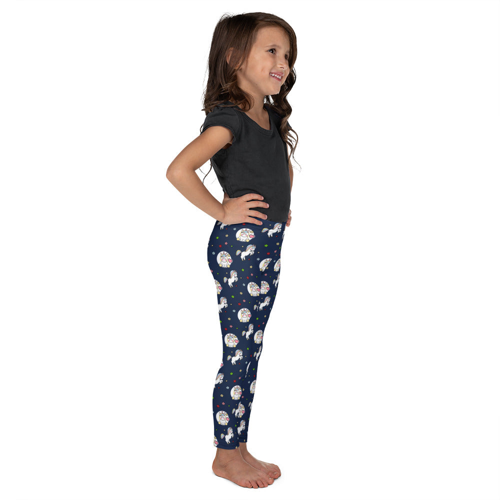 Unicorn Kid's Leggings - Navy