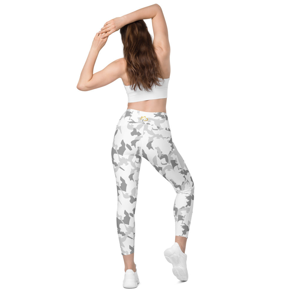 Camouflage Leggings with pockets - AfriBix White Camo