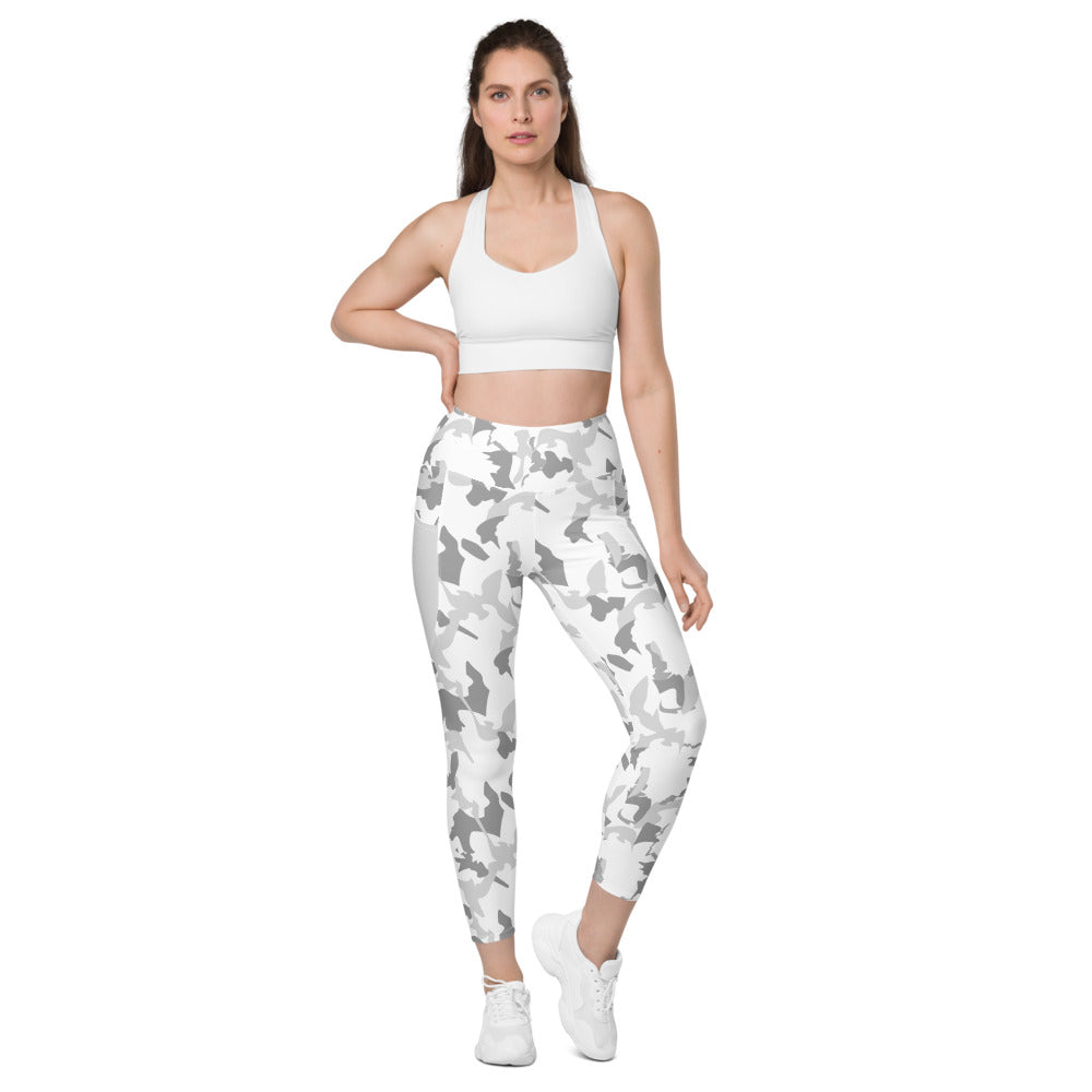 Camouflage Leggings with pockets - AfriBix White Camo