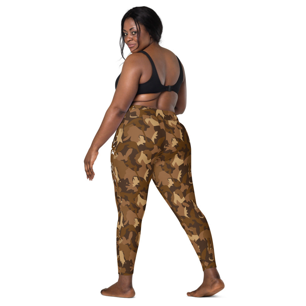 High Waist Leggings with Pockets - Nude Camo