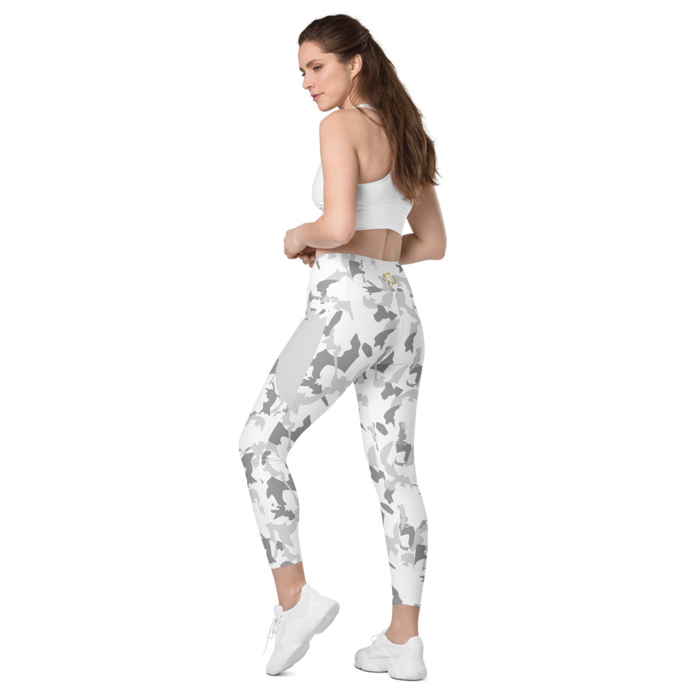 Camouflage Leggings with pockets - AfriBix White Camo