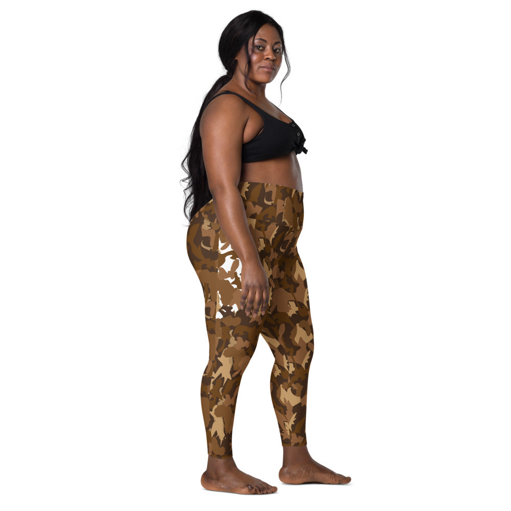 High Waist Leggings with Pockets - Nude Camo