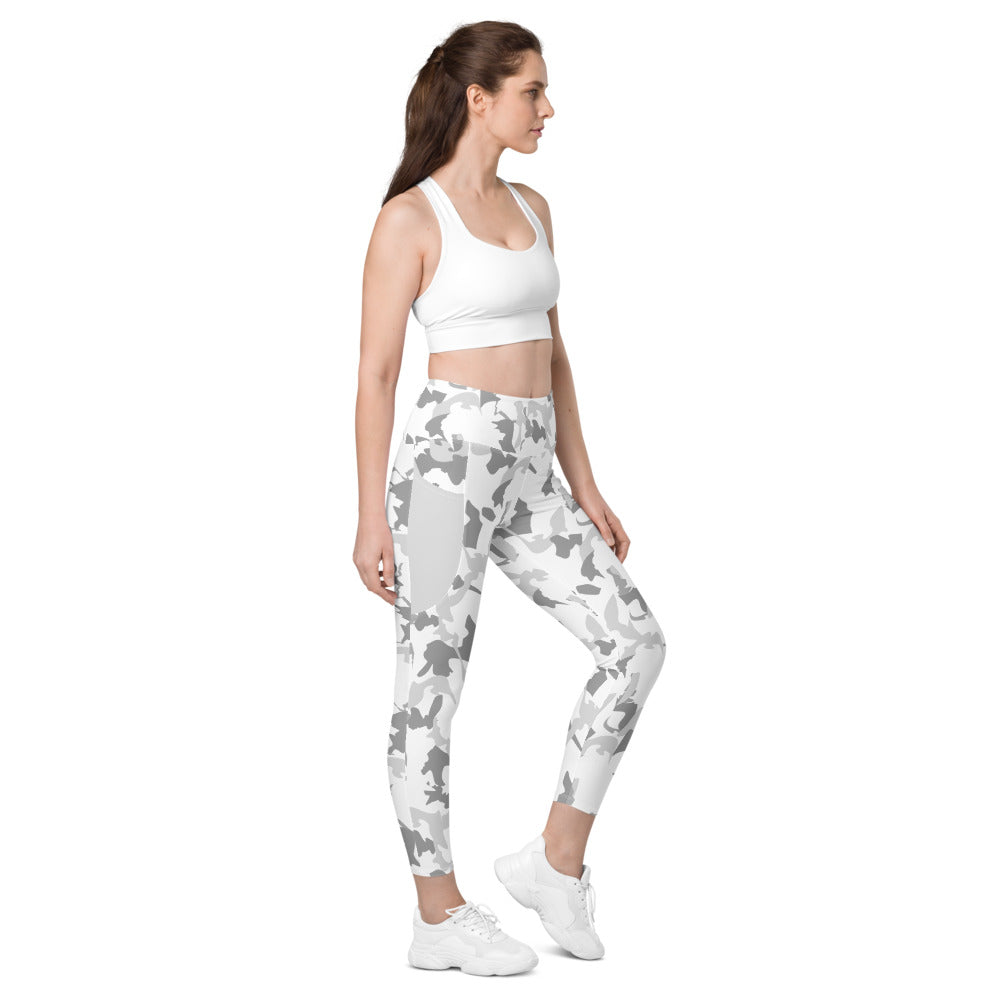 Camouflage Leggings with pockets - AfriBix White Camo