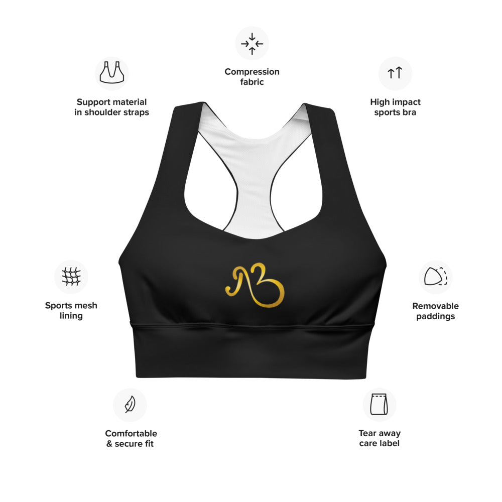 AfriBix Classic Black Compression Sports Bra