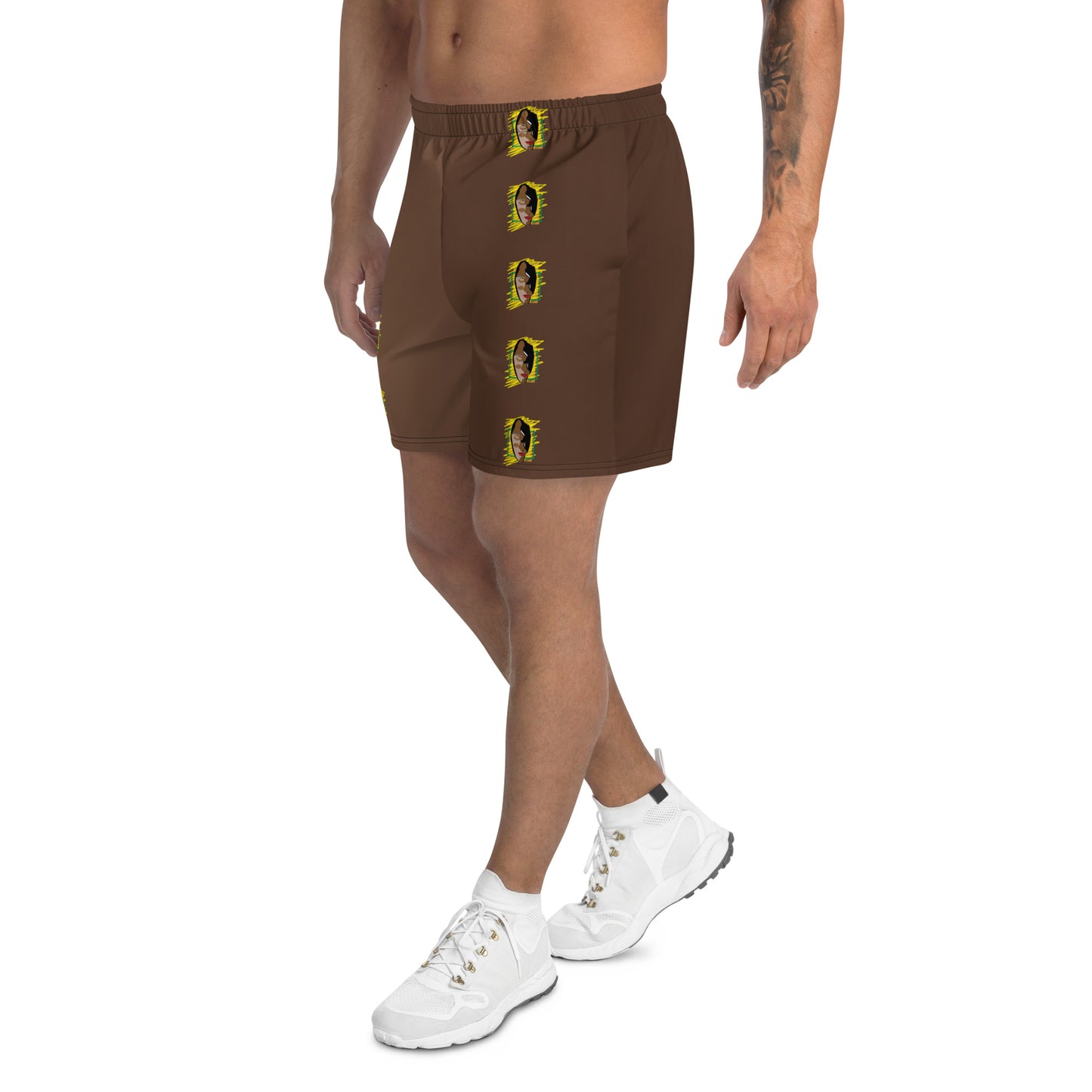 Heritage Print Nude Men's Athletic Long Shorts