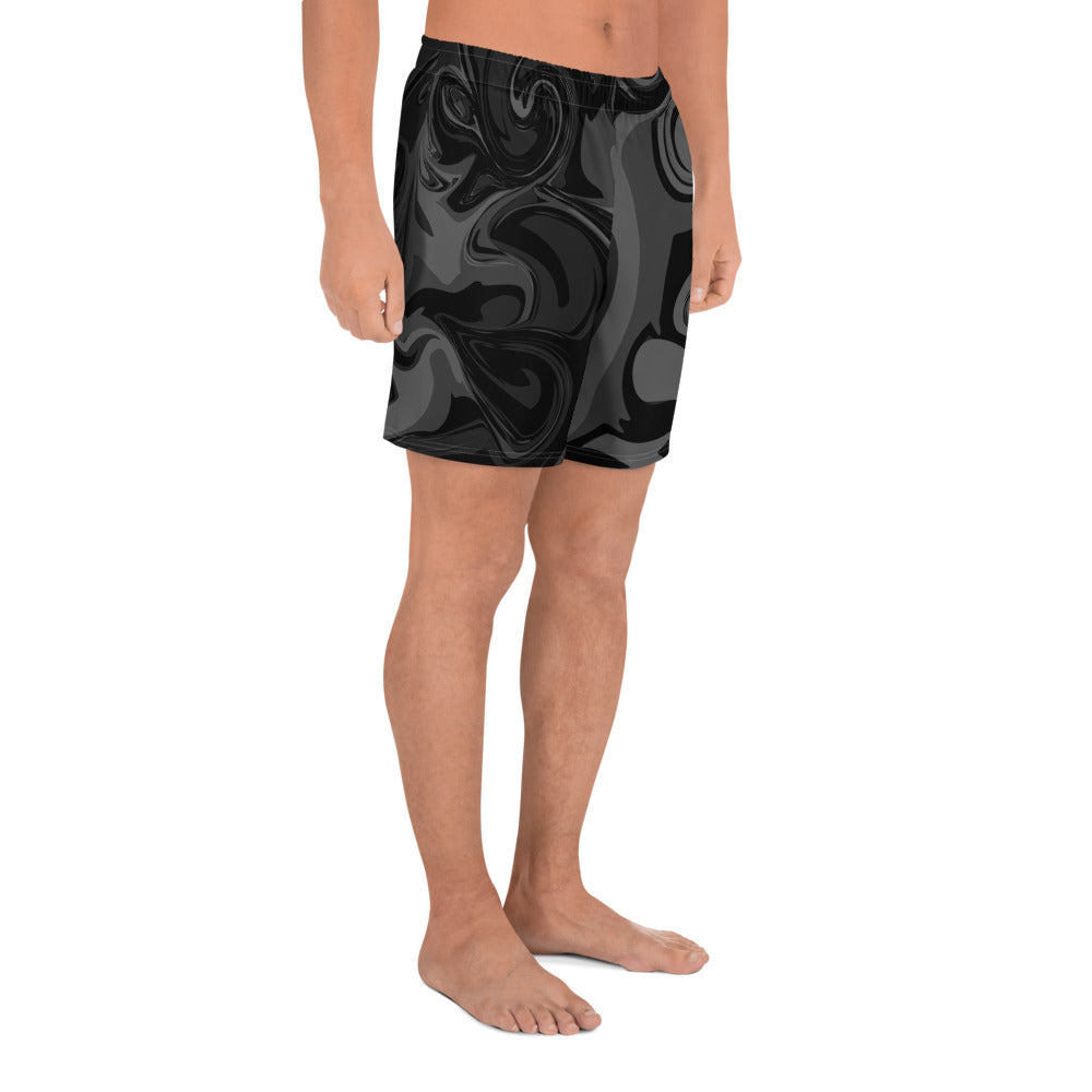 AfriBix Marble Men's Athletic Shorts - Black