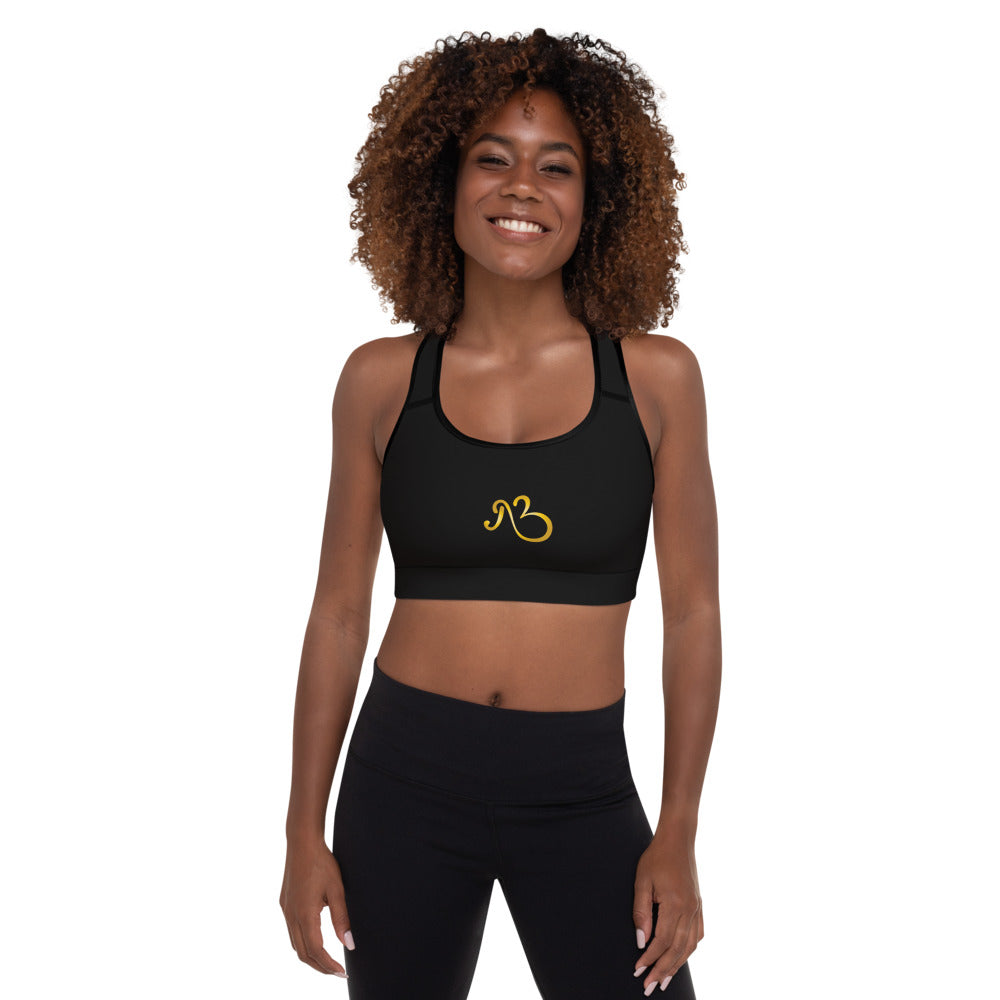 AfriBix Classic Black Padded Sports Bra
