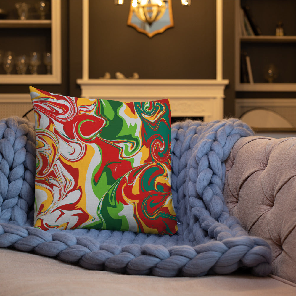 Garden Marble Print Premium Throw Pillow