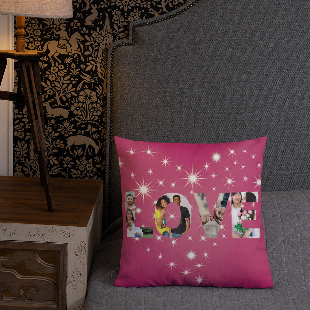 Love Personalised Premium Throw Pillow - Stars