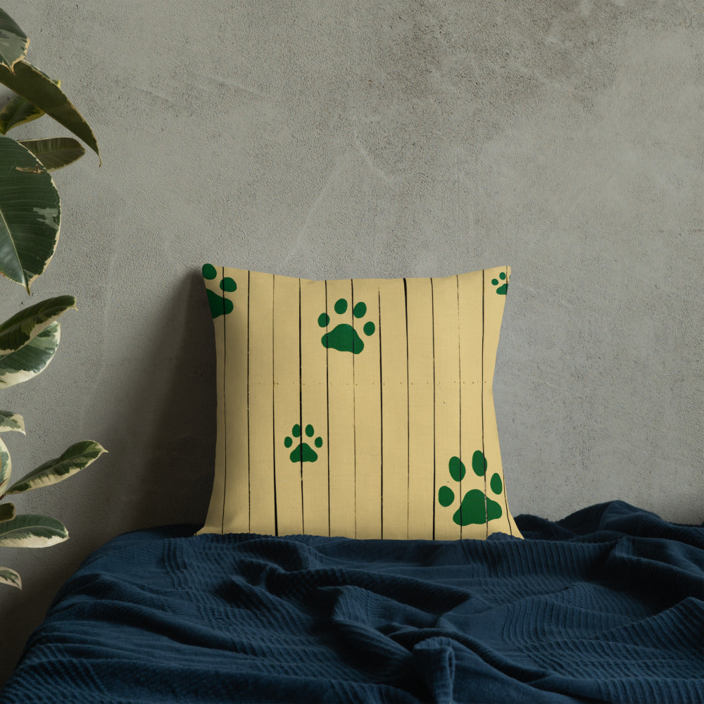 Pets Personalised Premium Throw Pillow - Wood print