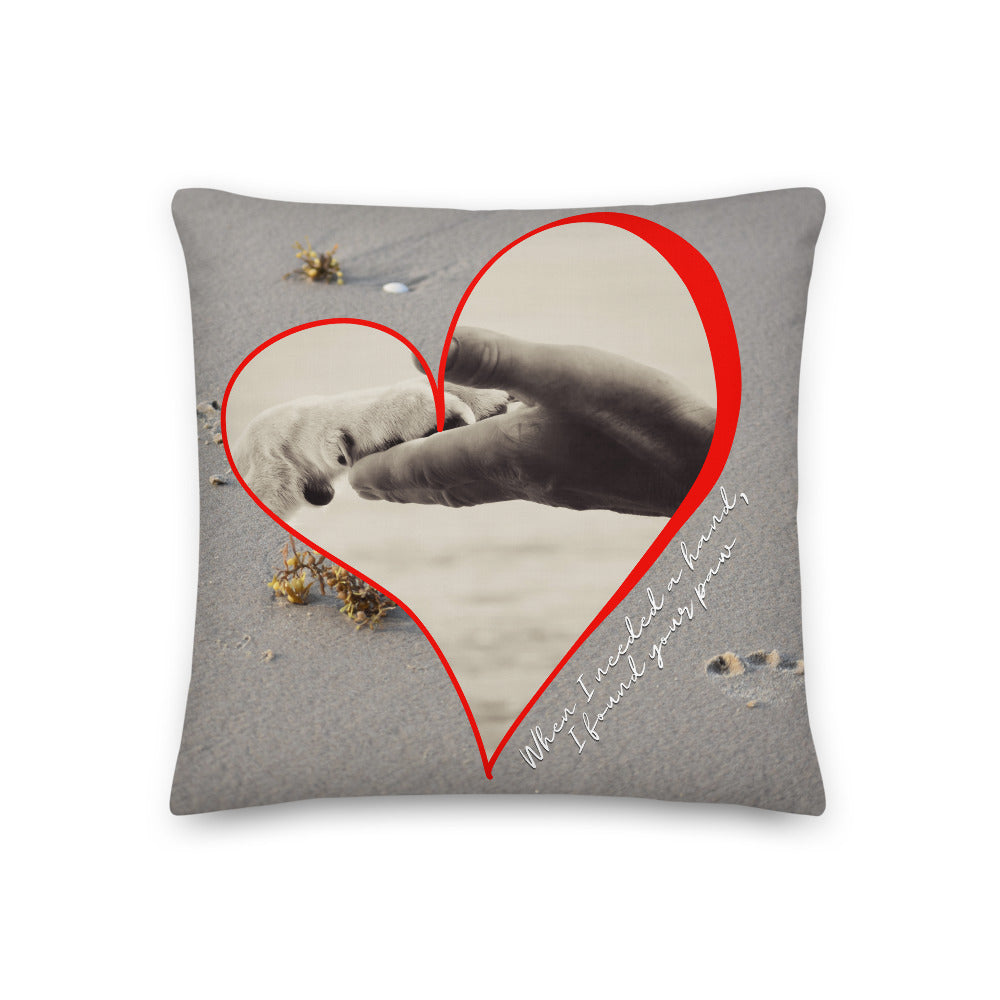 Pets Personalised Premium Throw Pillow - Sandy beach