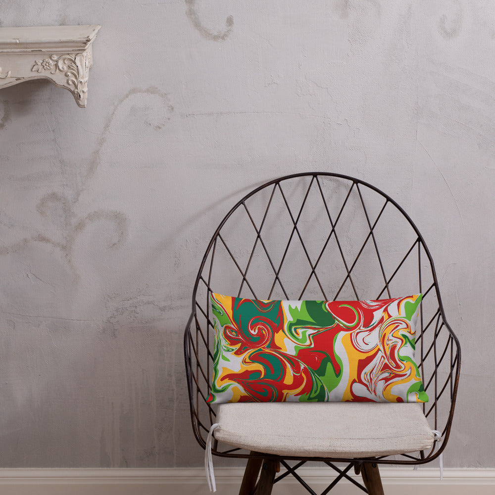 Garden Marble Print Premium Throw Pillow