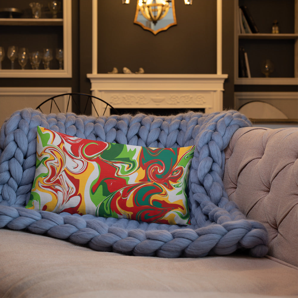 Garden Marble Print Premium Throw Pillow