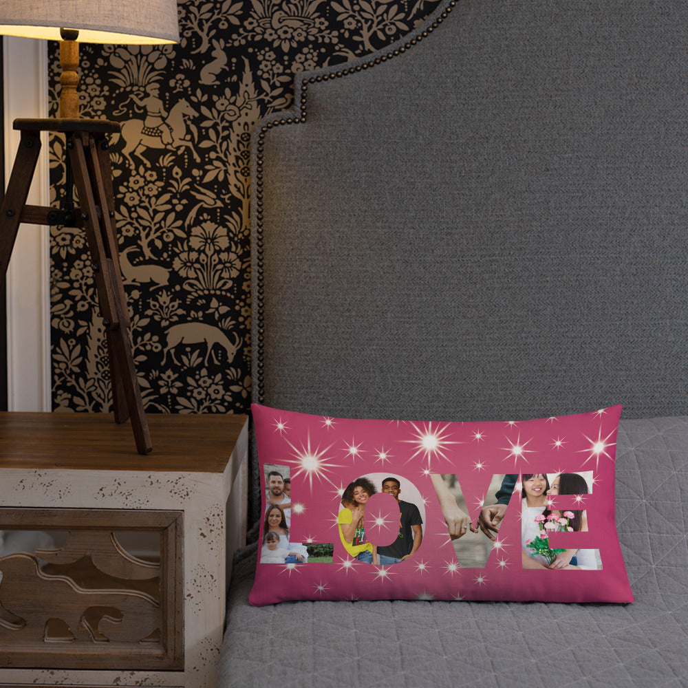 Love Personalised Premium Throw Pillow - Stars