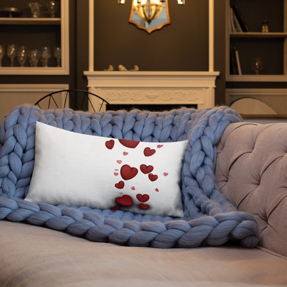 Love Personalised Premium Throw Pillow - hearts