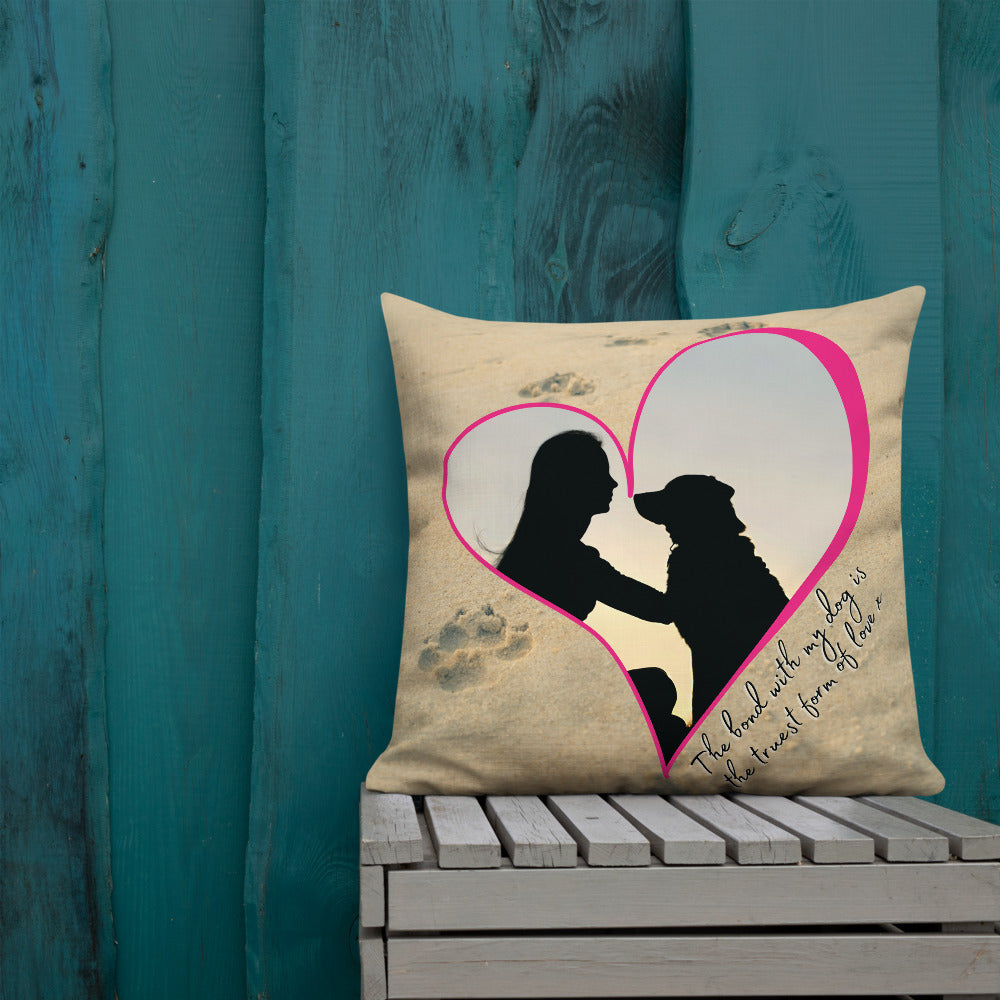 Pet Personalised Premium Throw Pillow - paw prints