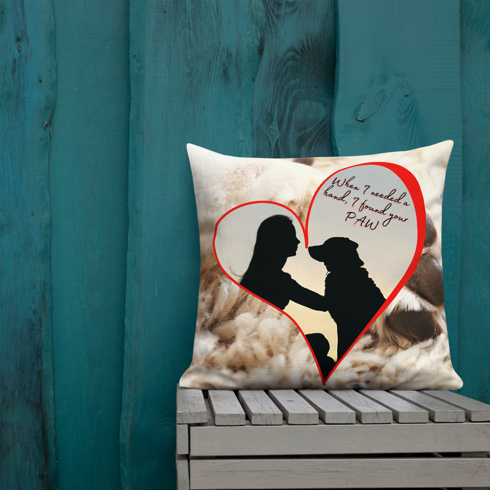 Pets Personalised Premium Throw Pillow - Dogs Paw