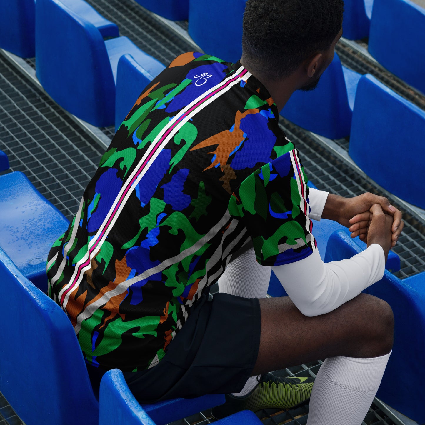AfriBix Camo Recycled unisex sports jersey - Green
