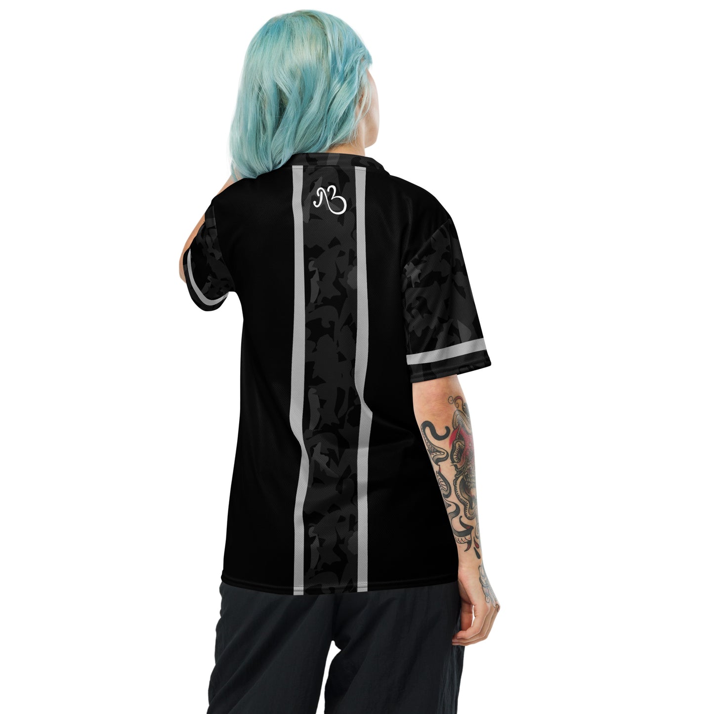 AfriBix Camo Recycled Unisex Sports Jersey - Noir