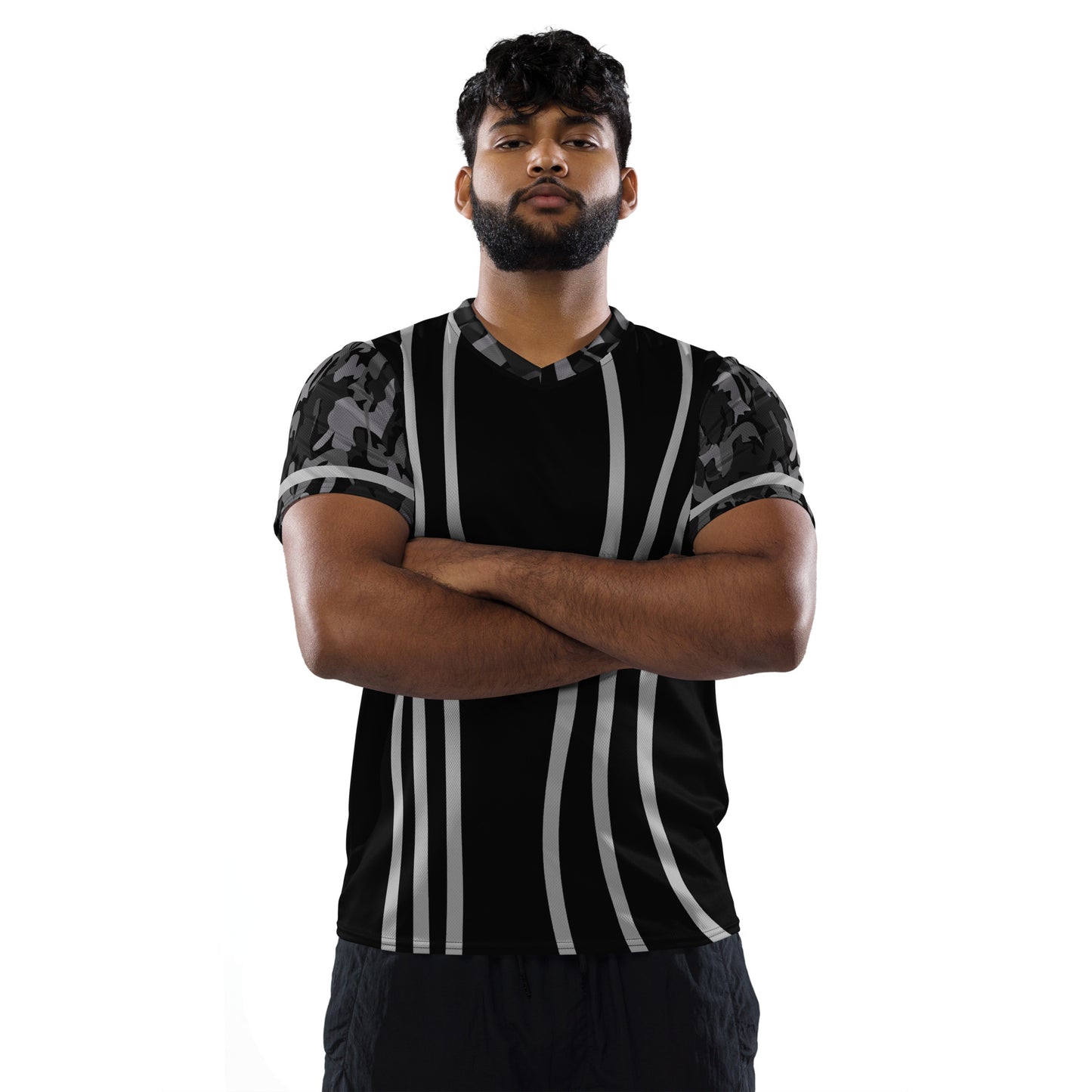 AfriBix Camo Recycled Unisex Sports Jersey - Black
