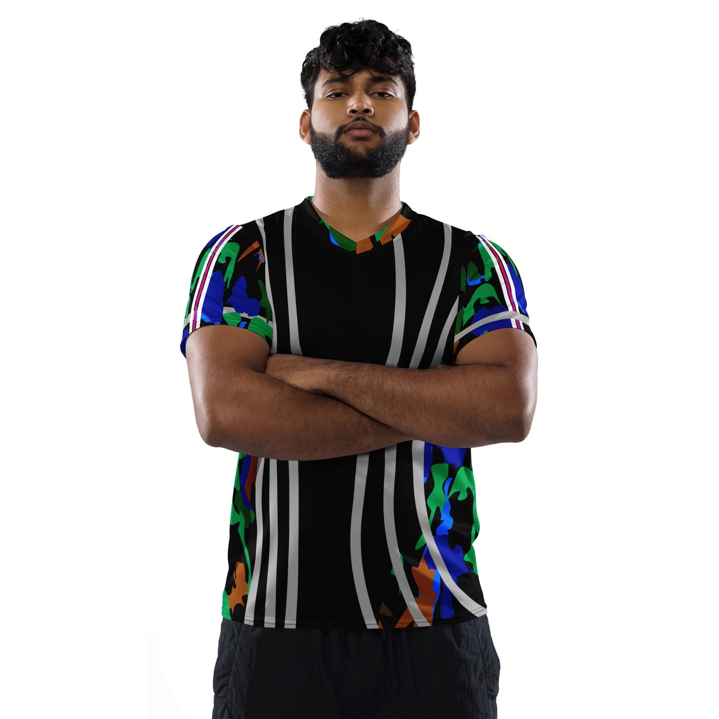 AfriBix Camo Recycled unisex sports jersey - Green