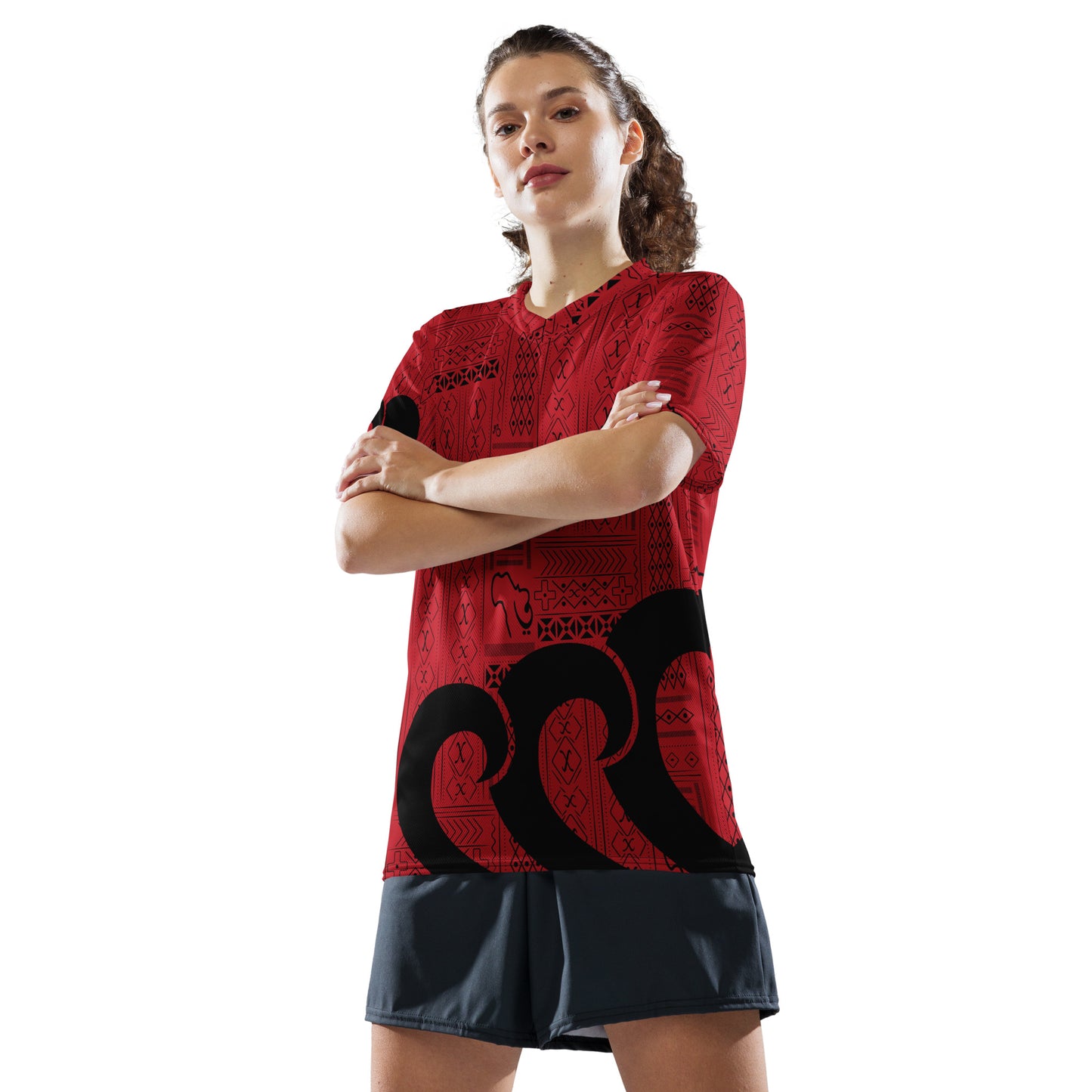 AfriBix Tribal print recycled unisex sports jersey