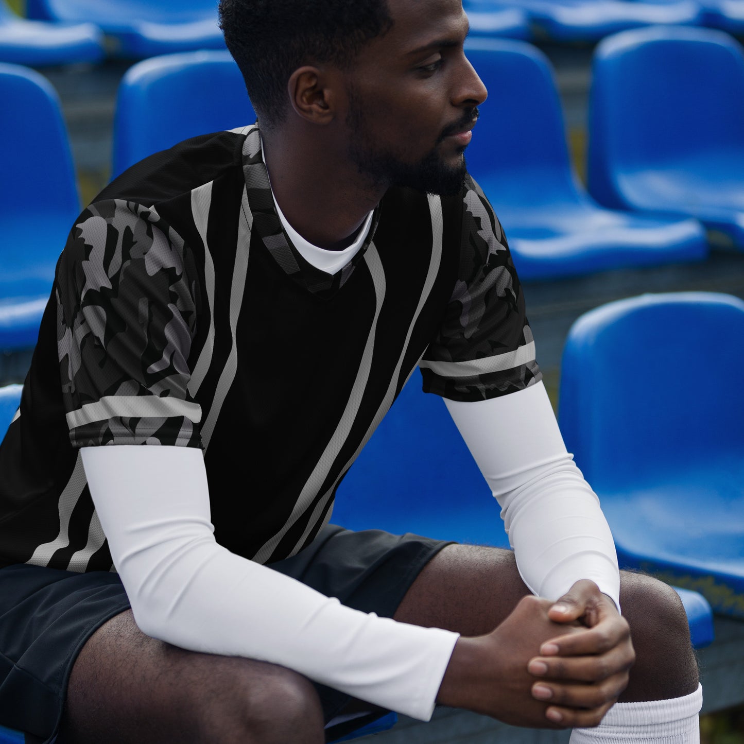 AfriBix Camo Recycled Unisex Sports Jersey - Black