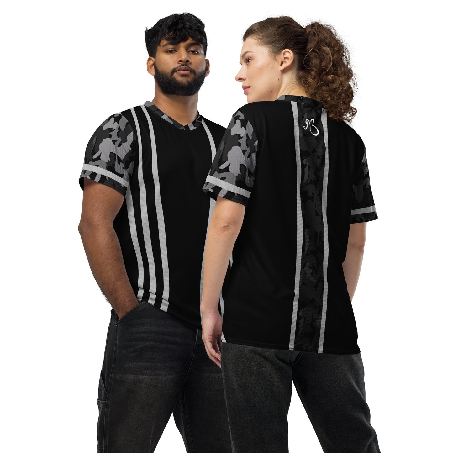 AfriBix Camo Recycled Unisex Sports Jersey - Black