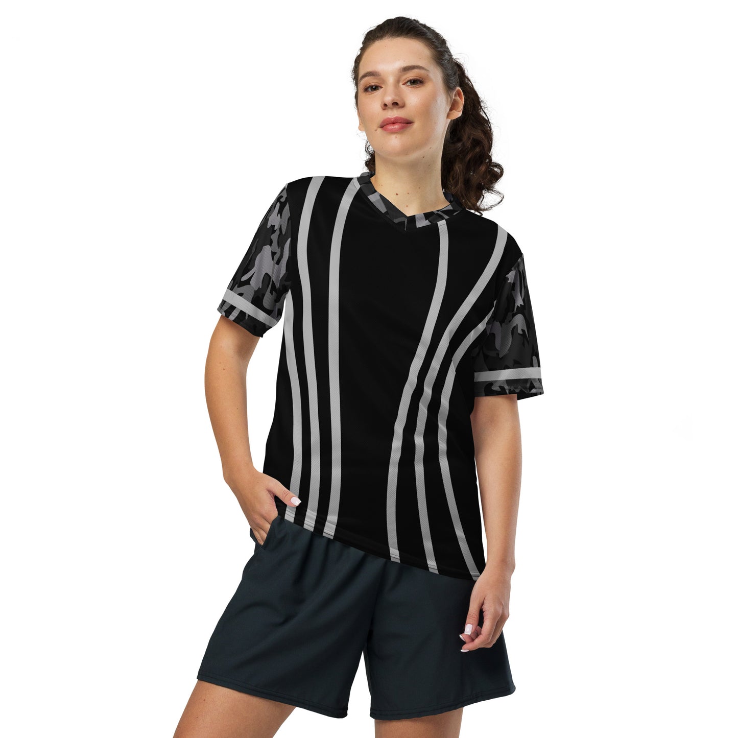 AfriBix Camo Recycled Unisex Sports Jersey - Black