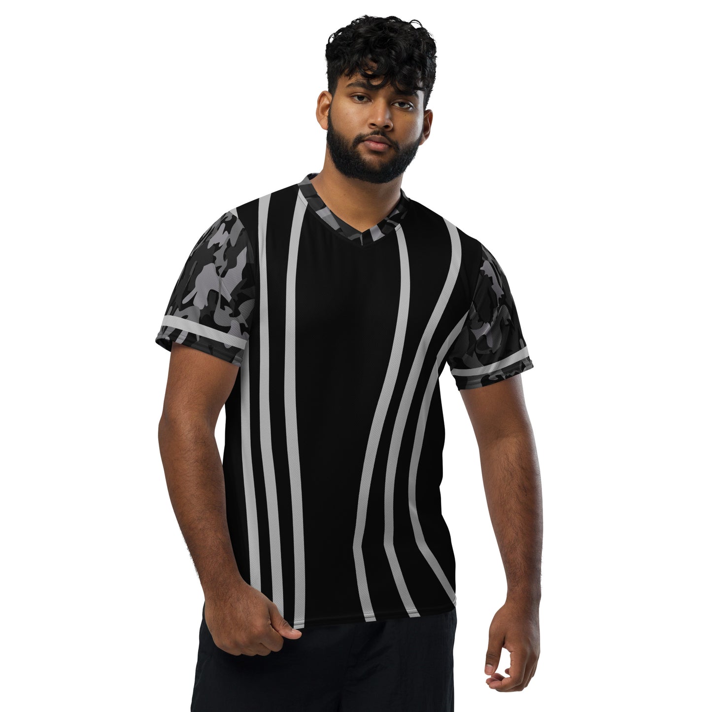 AfriBix Camo Recycled Unisex Sports Jersey - Black