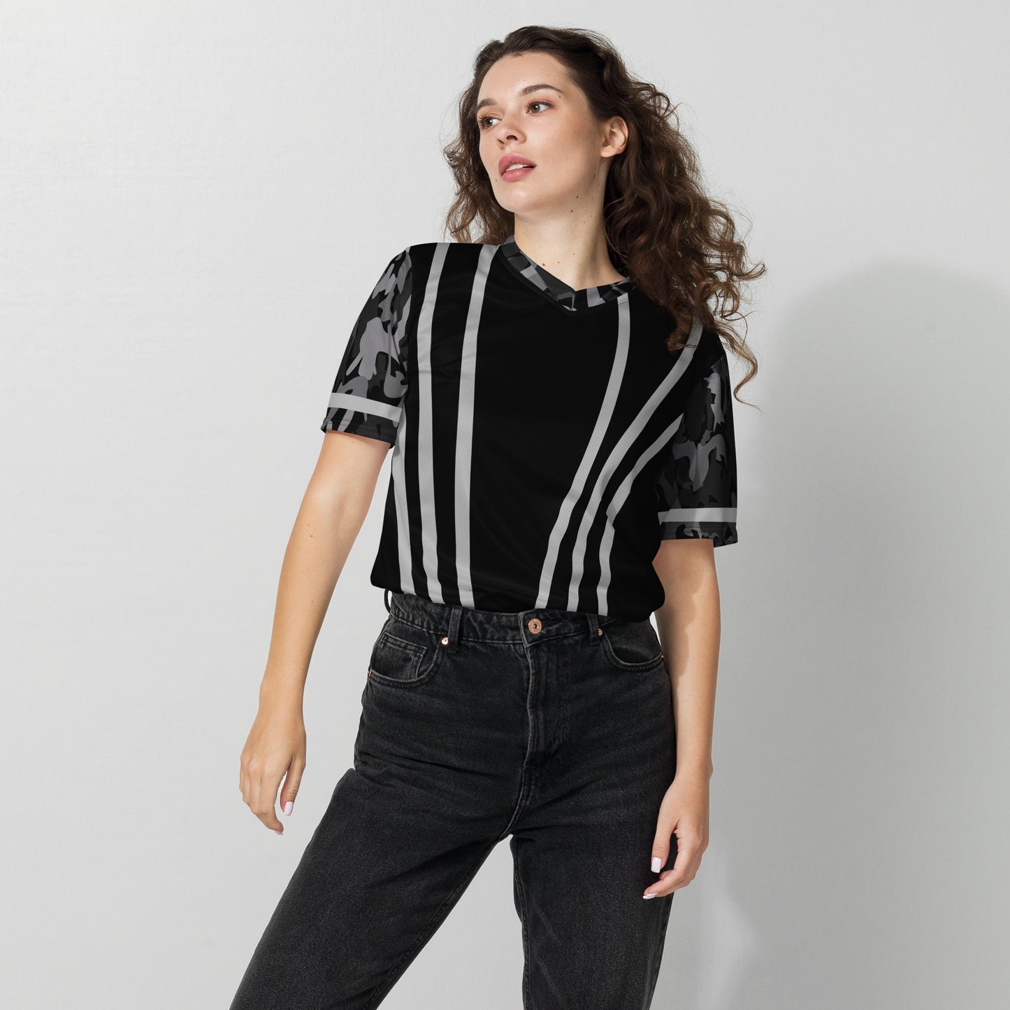 AfriBix Camo Recycled Unisex Sports Jersey - Black