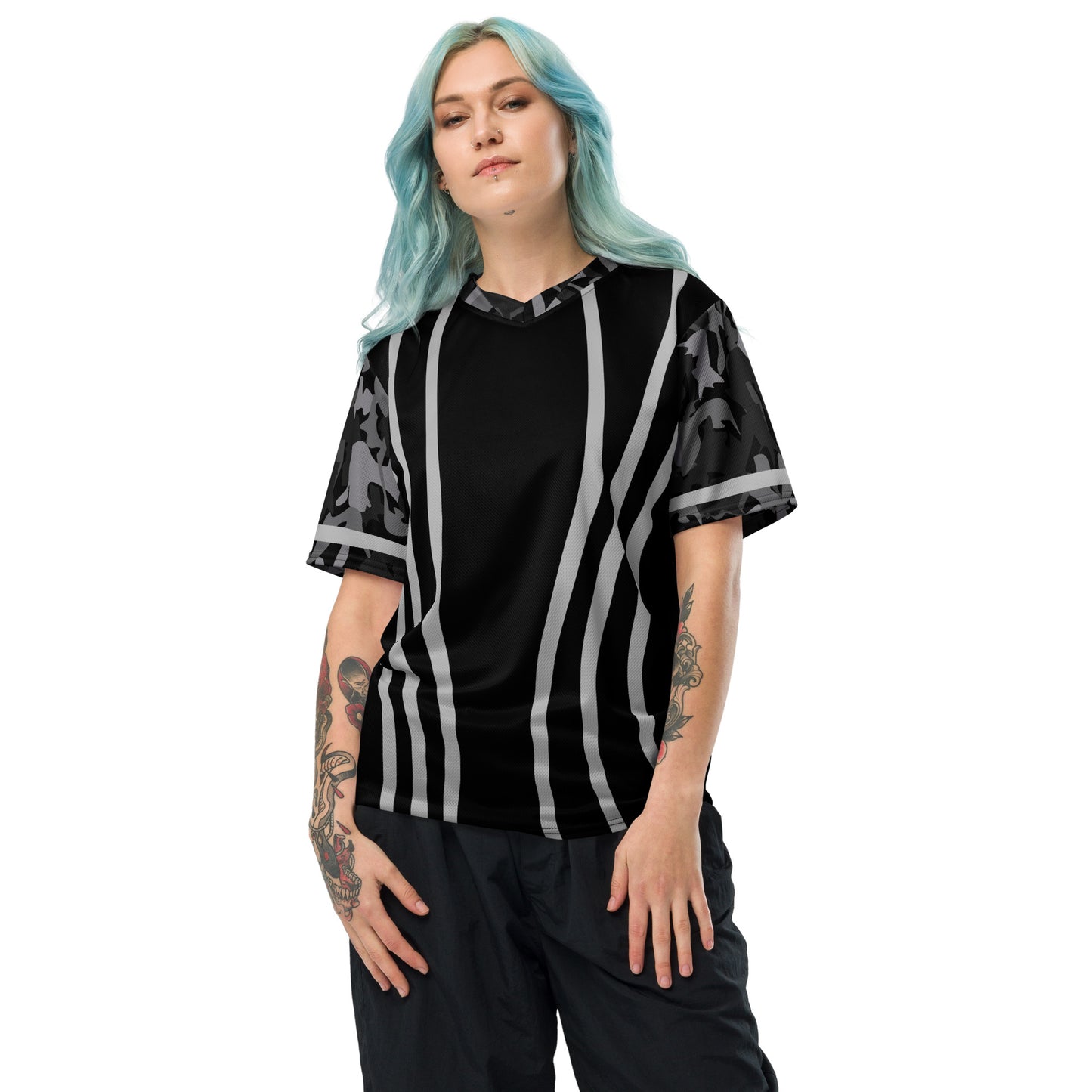 AfriBix Camo Recycled Unisex Sports Jersey - Black