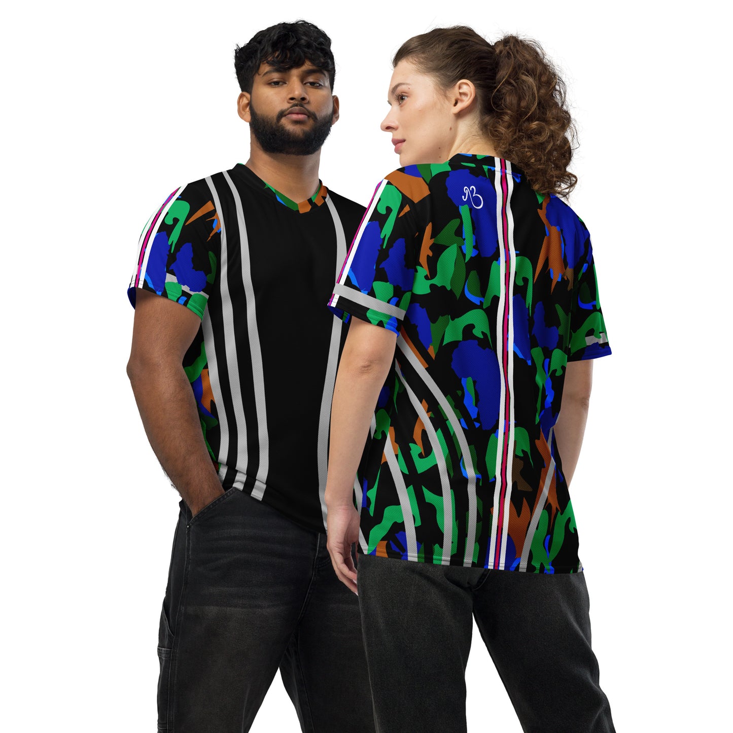 AfriBix Camo Recycled unisex sports jersey - Green