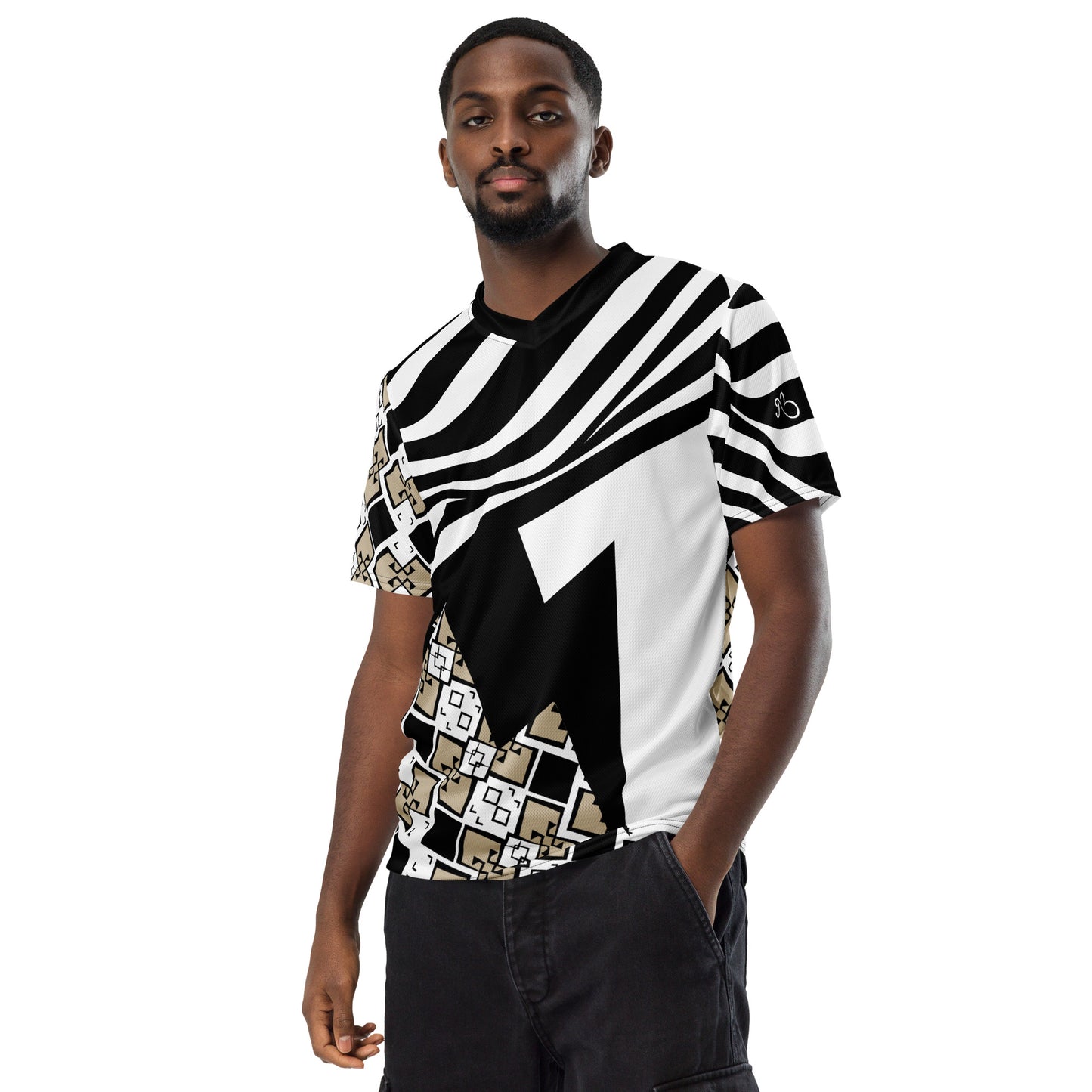 Aztek print recycled unisex sports jersey