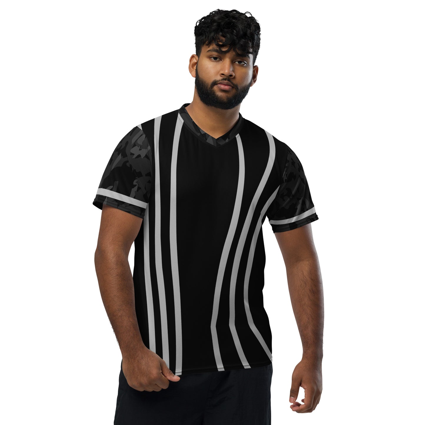 AfriBix Camo Recycled Unisex Sports Jersey - Noir