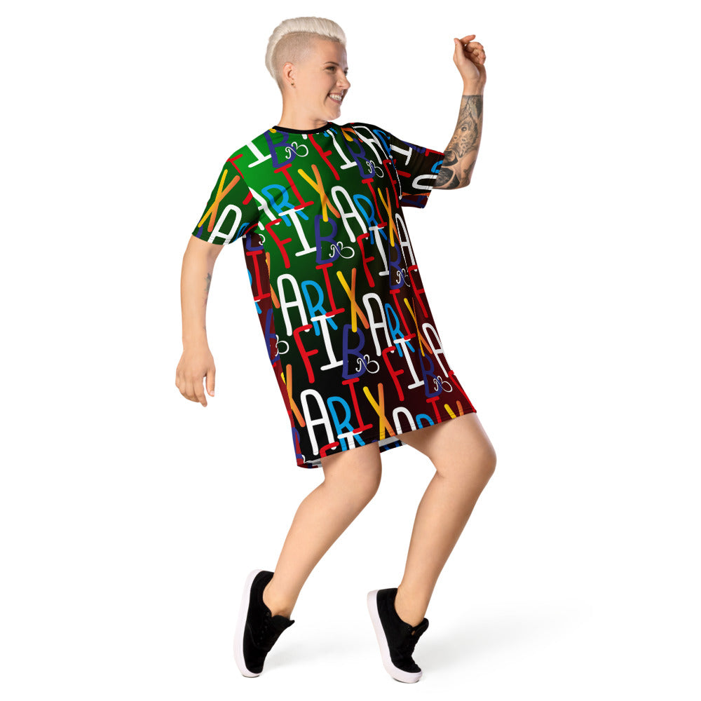 AfriBix Collage T-shirt dress