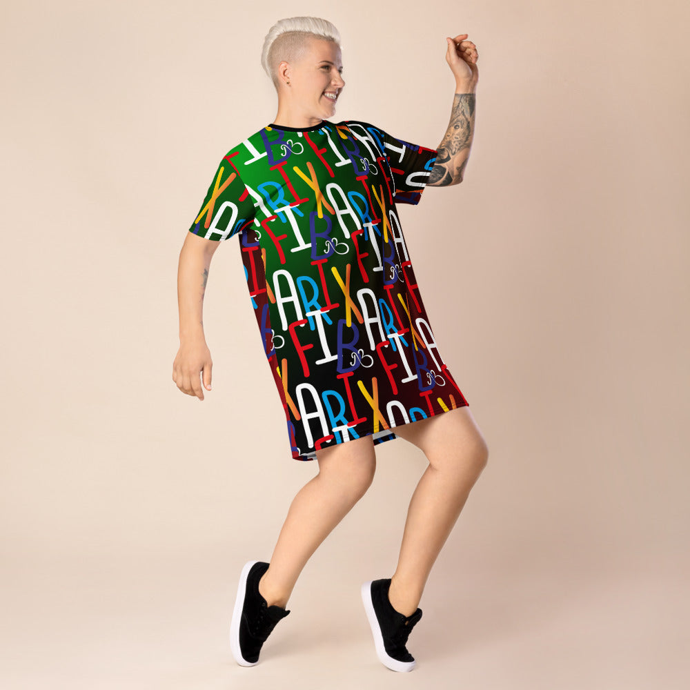 AfriBix Collage T-shirt dress
