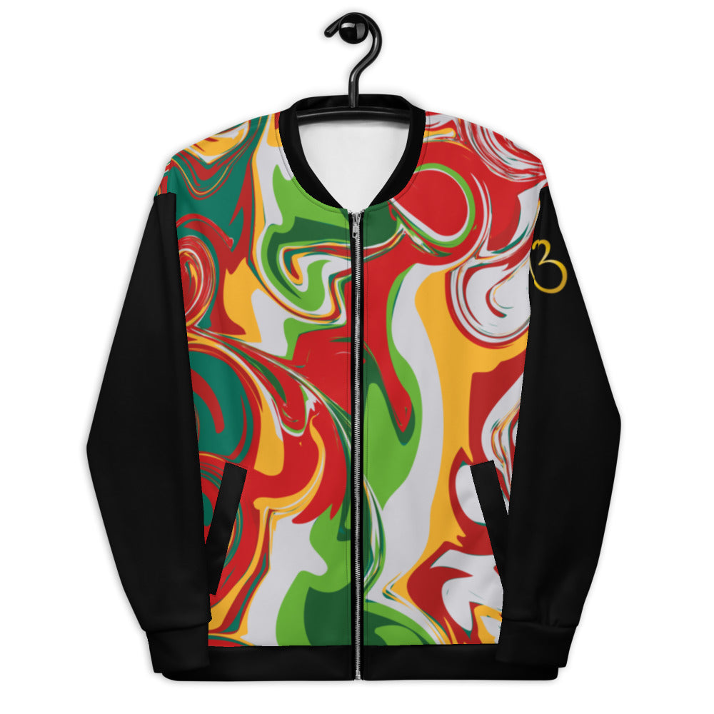 AfriBix Marble Unisex Bomber Jacket - Bubblegum