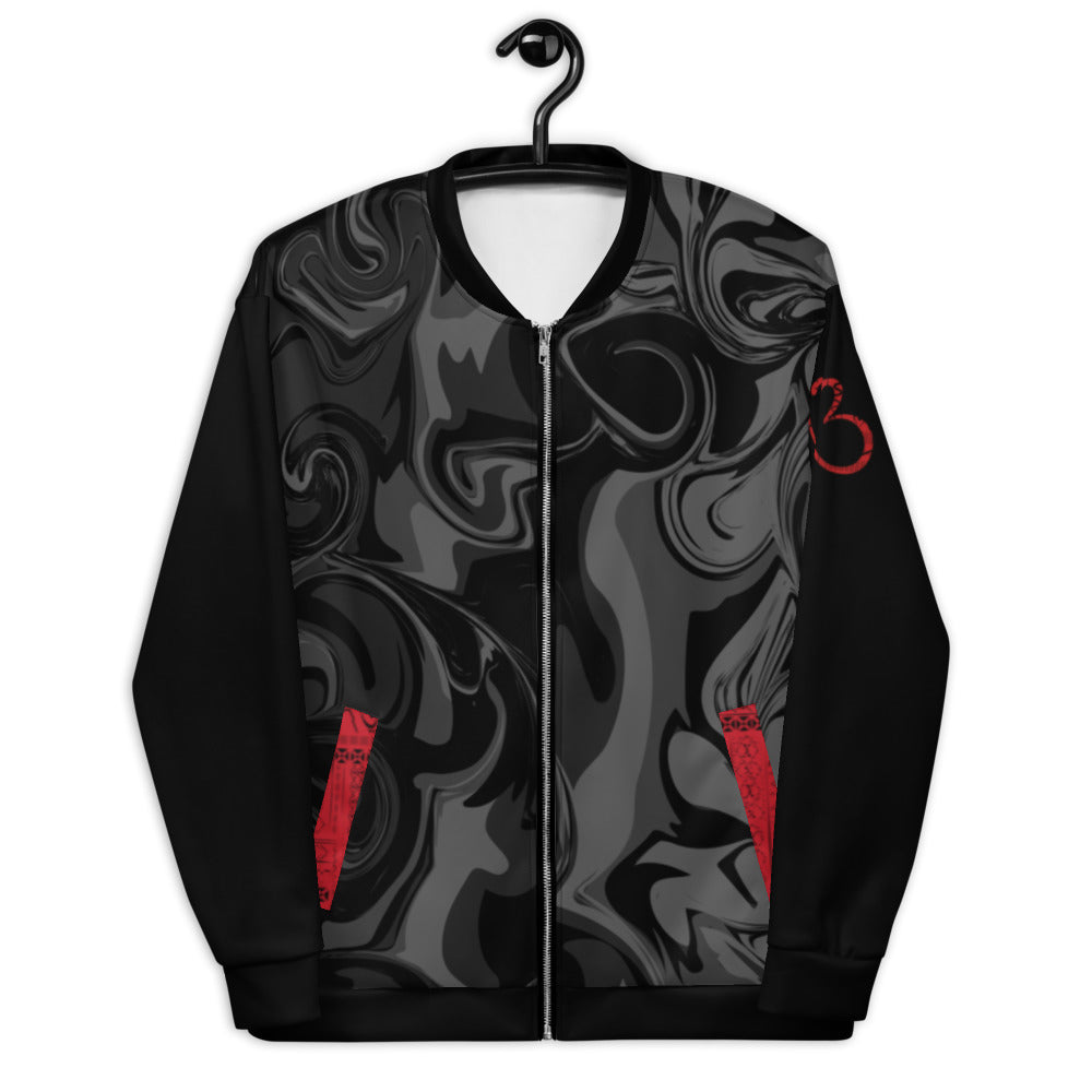 AfriBix Marble Unisex Bomber Jacket - Black