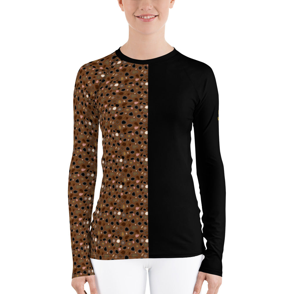 Skin Tone Cheetah Athletic Women's Rash Guard