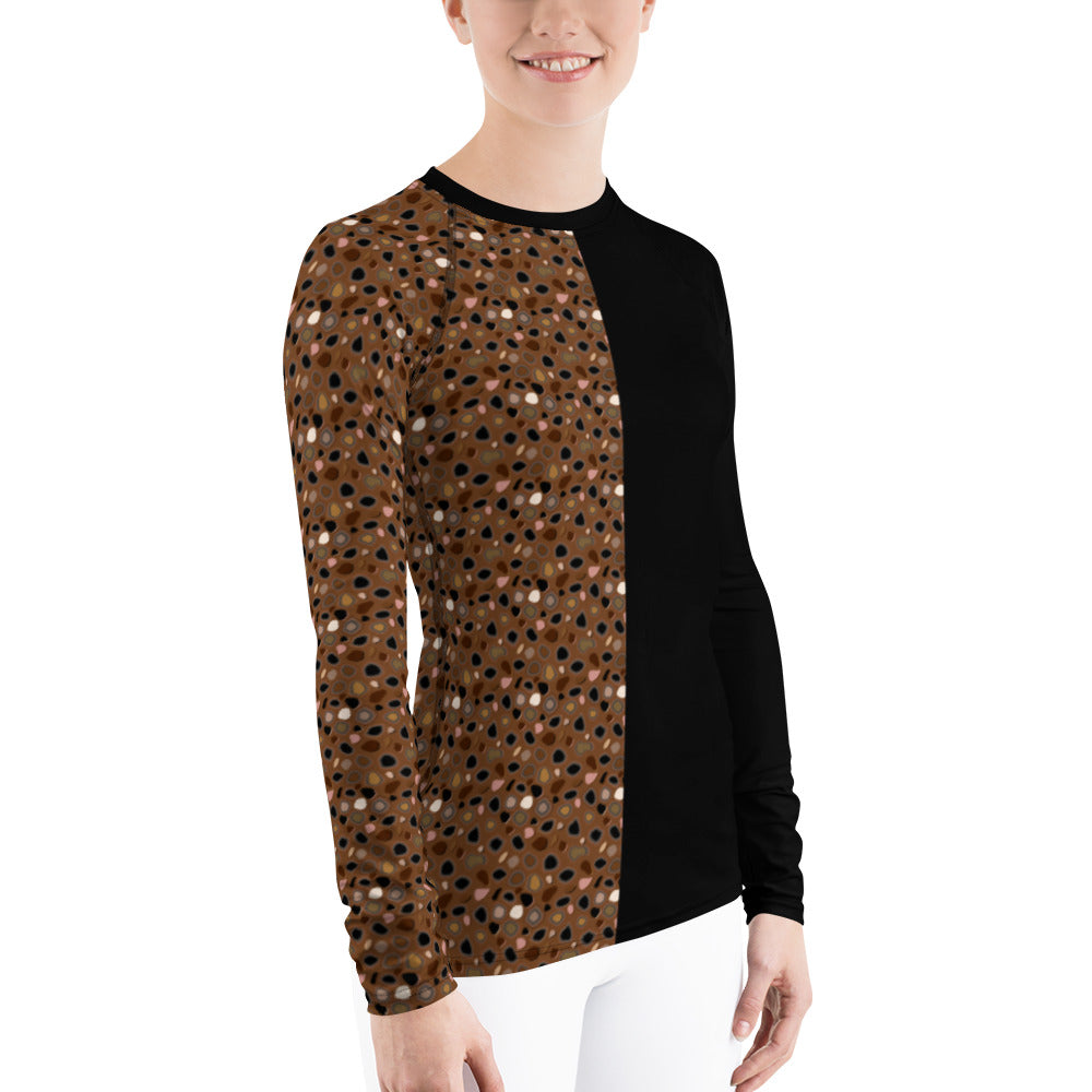 Skin Tone Cheetah Athletic Women's Rash Guard