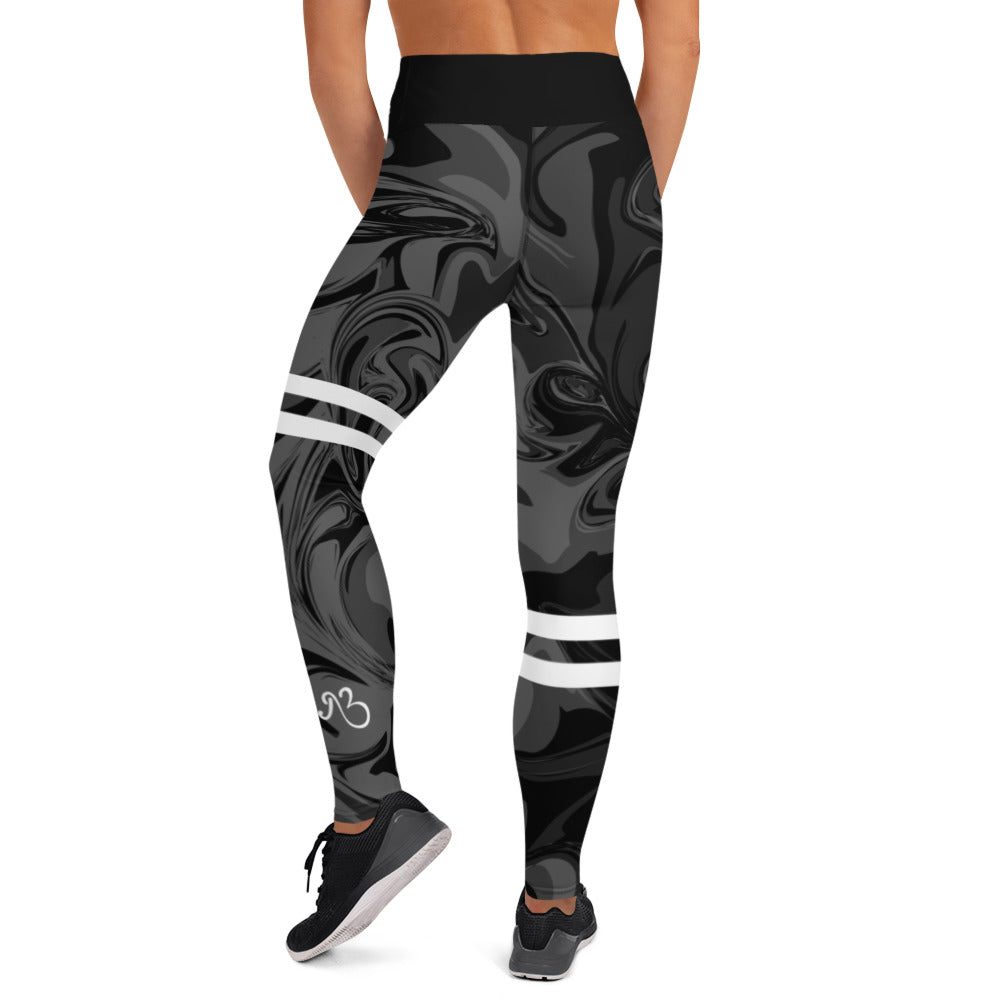 AfriBix Marble High Waist Leggings - Black