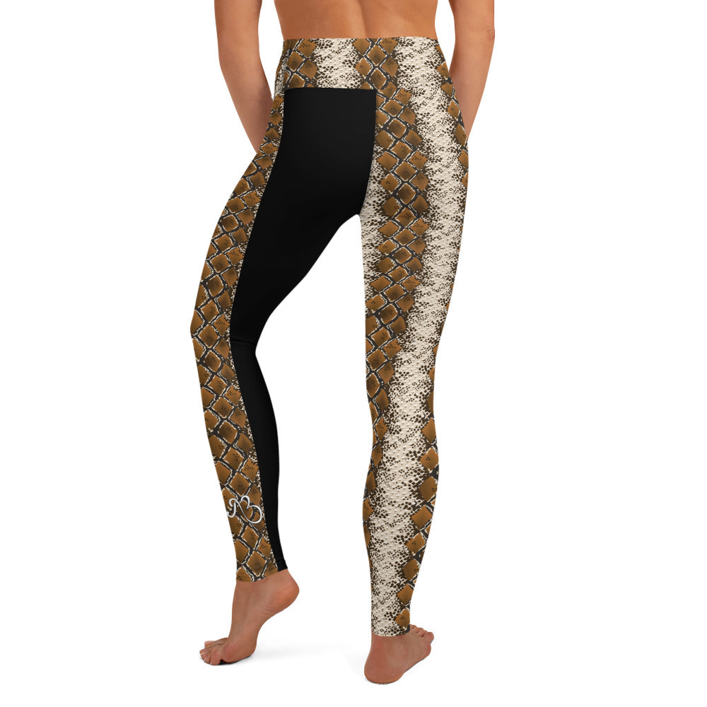 Snake Skin Noir High Waist Leggings