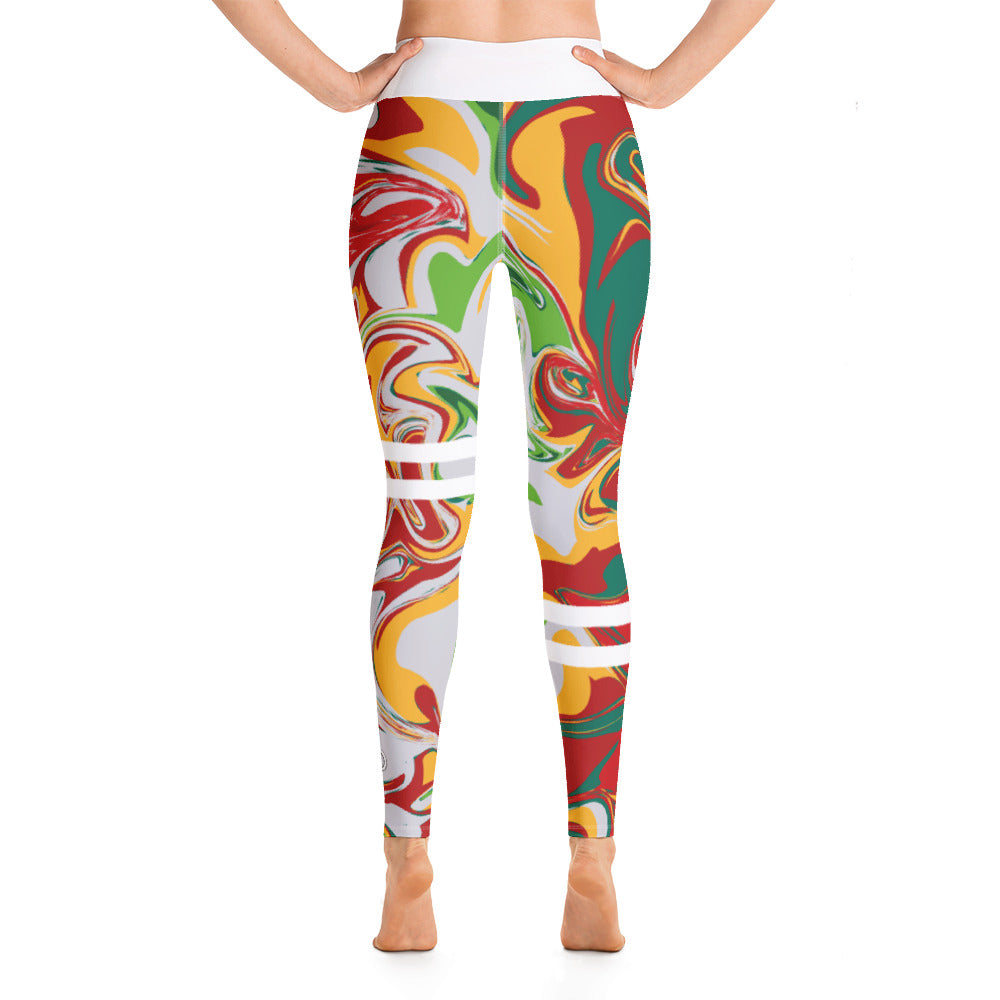 AfriBix Marble High Waist Leggings - Bubblegum