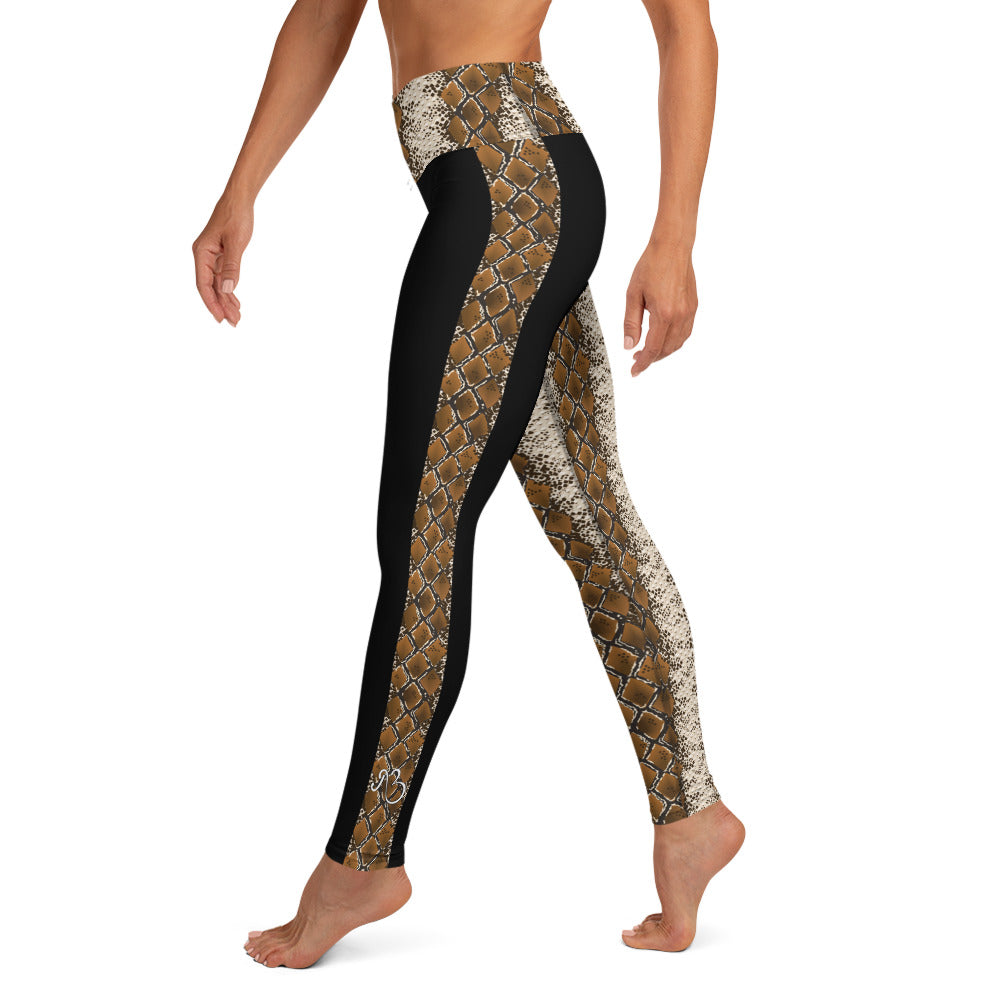 Snake Skin Noir High Waist Leggings