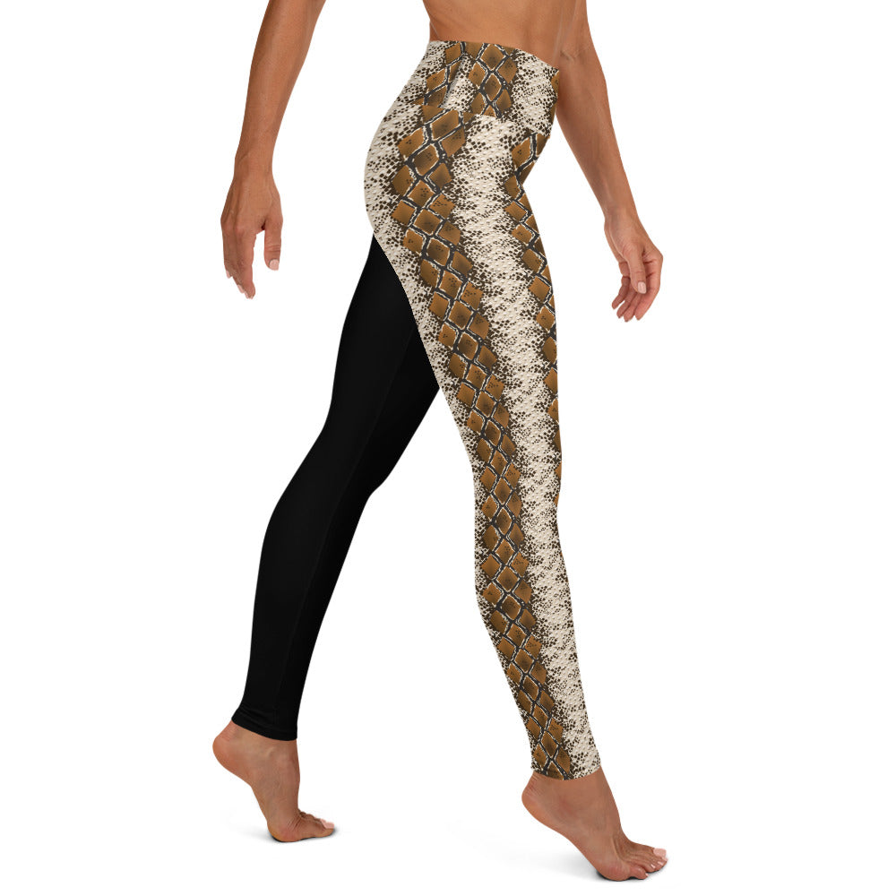 Snake Skin Noir High Waist Leggings