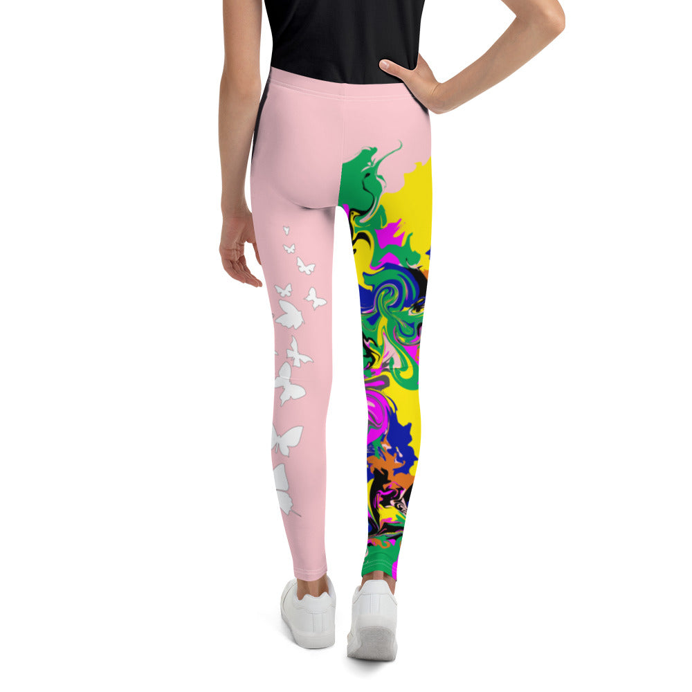 AfriBix Marble Camo Print Youth Leggings - Pink