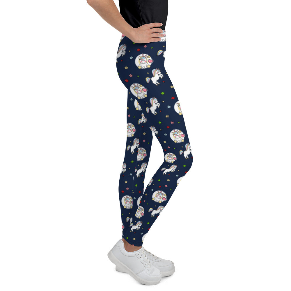 Unicorn Youth Leggings - Navy