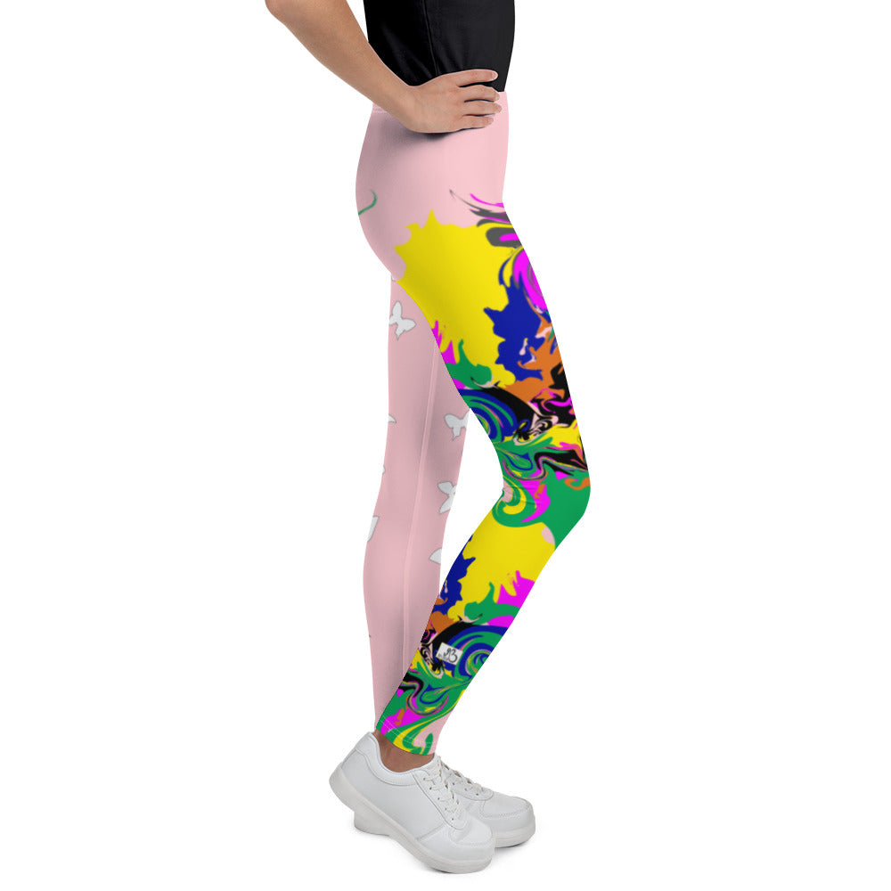 AfriBix Marble Camo Print Youth Leggings - Pink