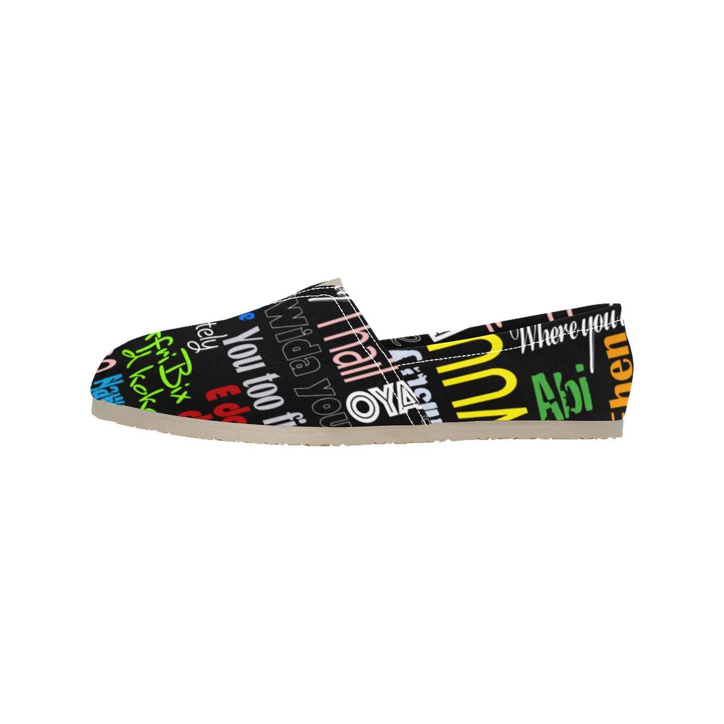 AfriBix Pidgin Print Womens Slip on Canvas